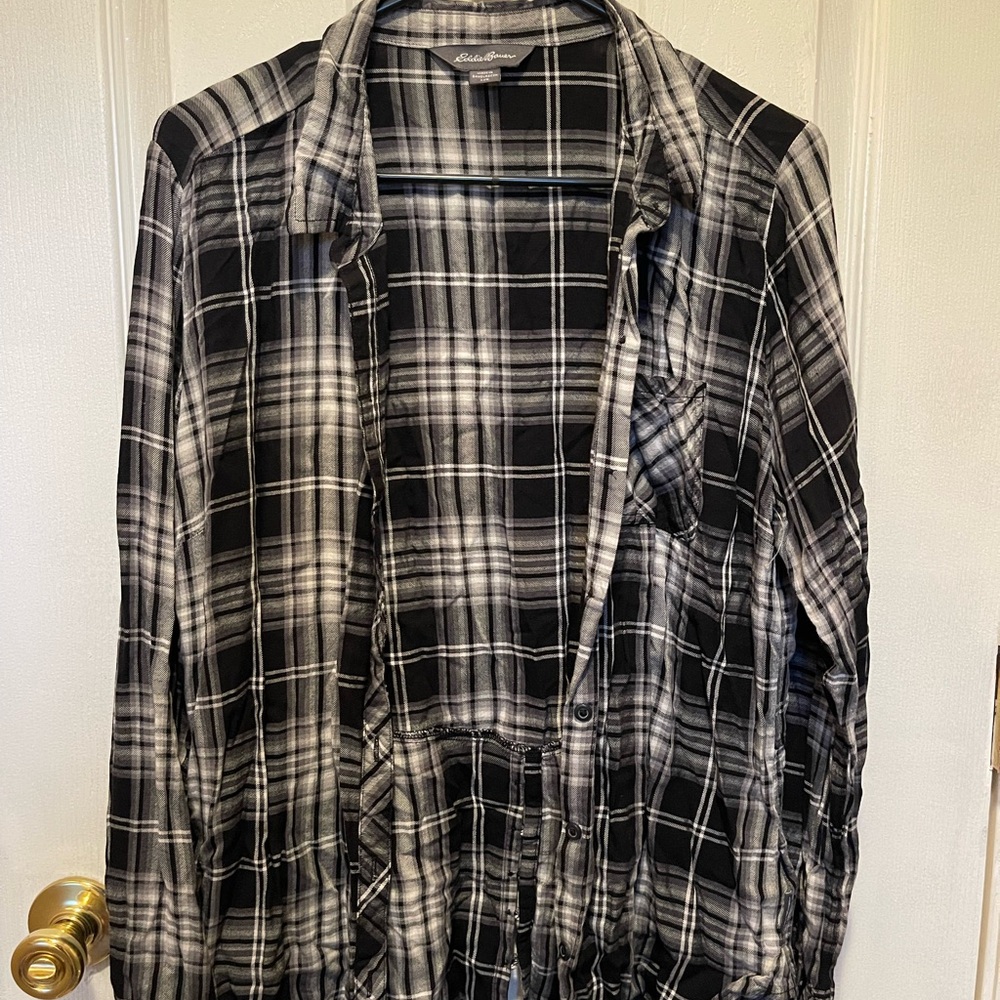 Eddie Bauer Monochrome Plaid Shirt